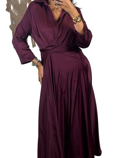 Abito lungo burgundy