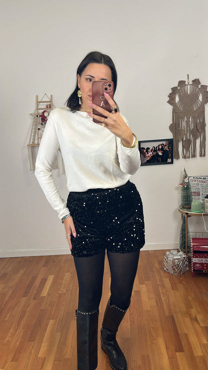 Maglia lurex bianco