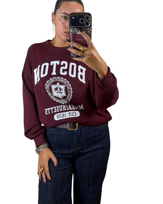 Felpa college burgundy