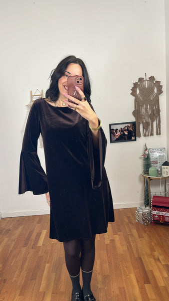 Abito manica ampia cioccolato