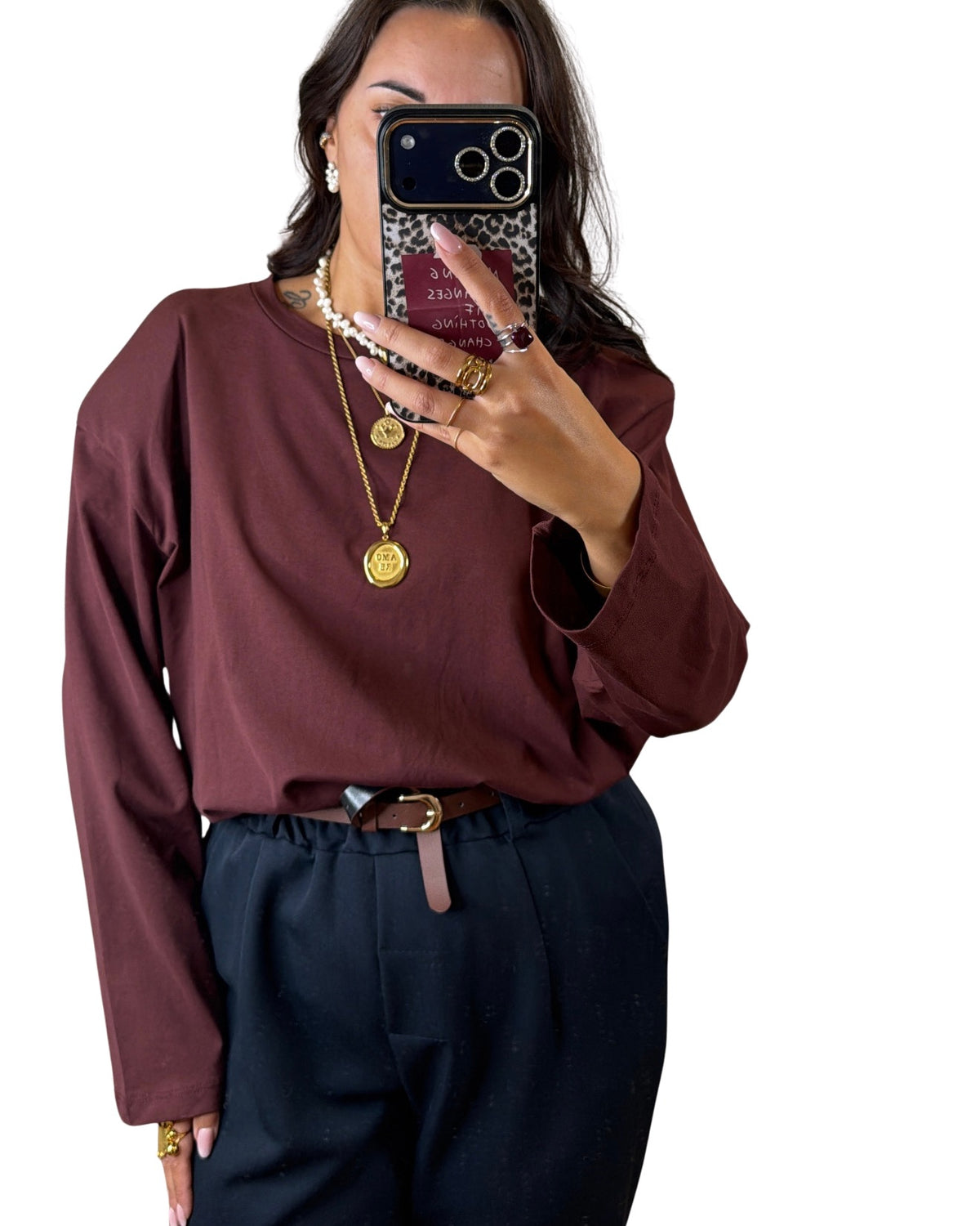 T-shirt basic burgundy