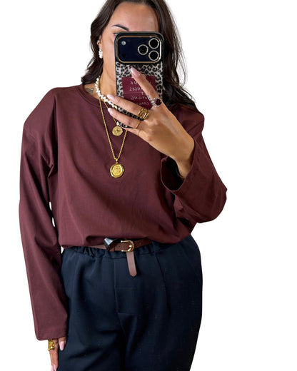 T-shirt basic burgundy