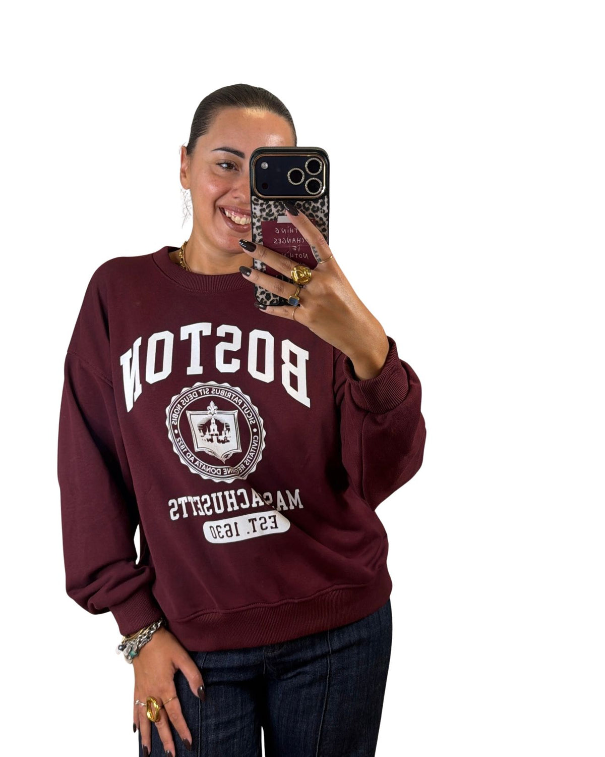 Felpa college burgundy