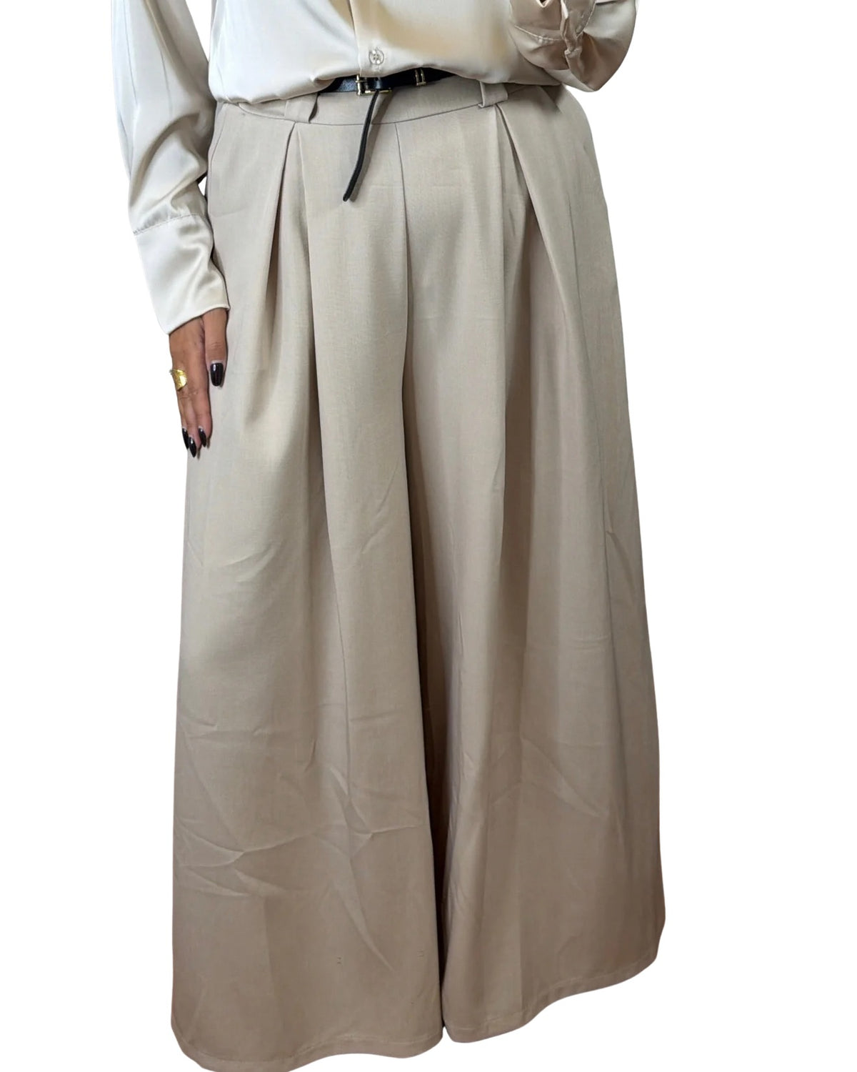 Pantalone palazzo beige