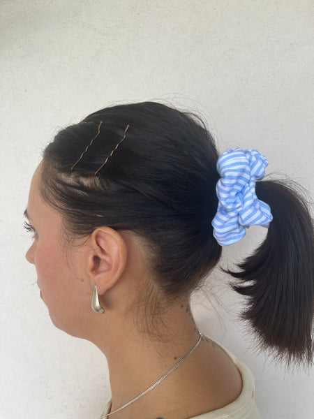 Scrunchies bianco azzurro