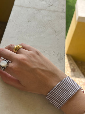 Bracciale bianco marrone