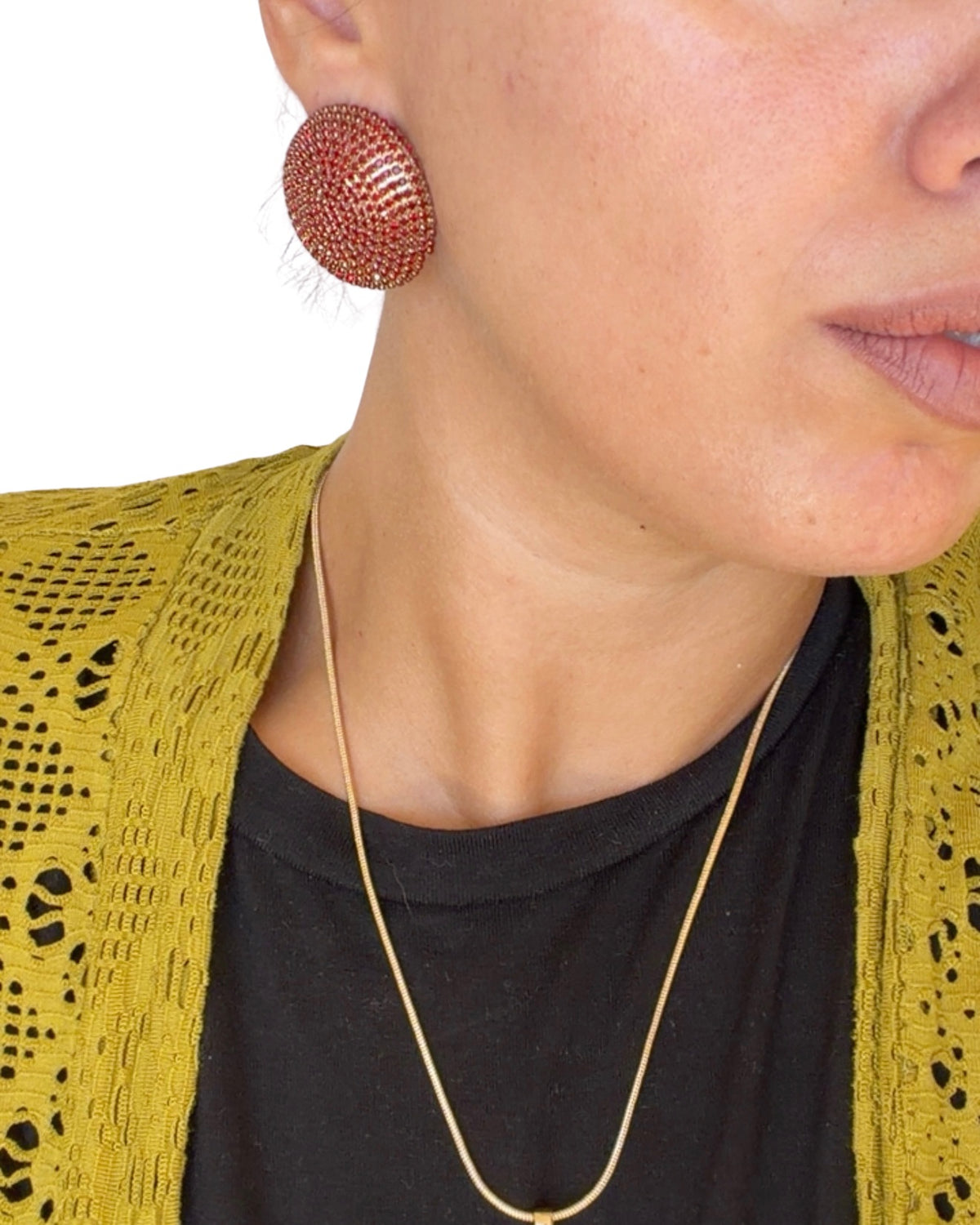 Orecchini strass bordeaux
