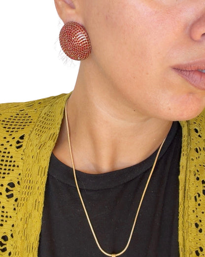 Orecchini strass bordeaux