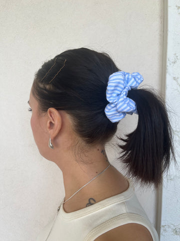 Scrunchies bianco azzurro