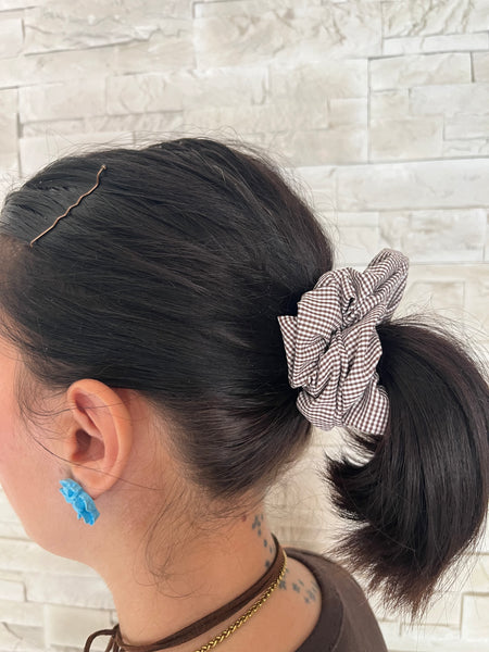 Scrunchies bianco marrone