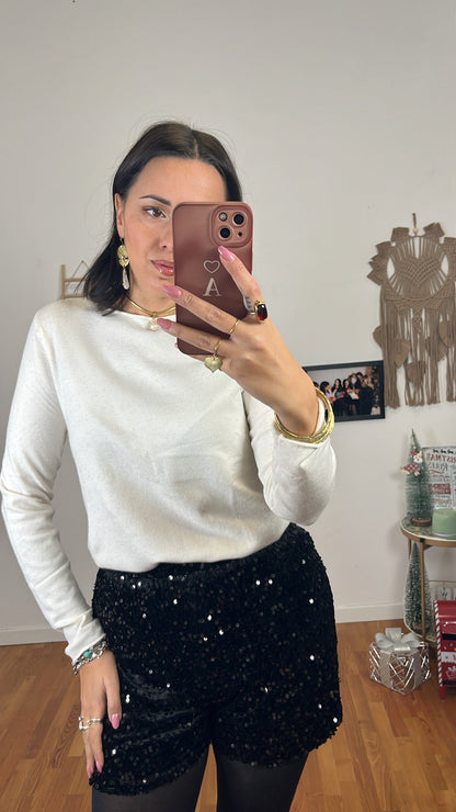 Maglia lurex bianco