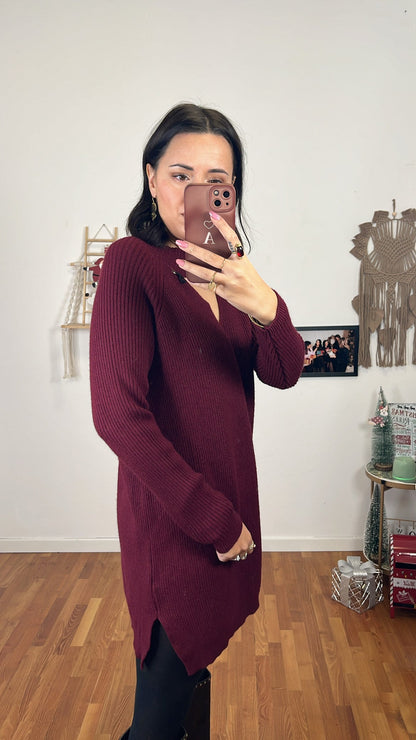 Abito maglia magenta