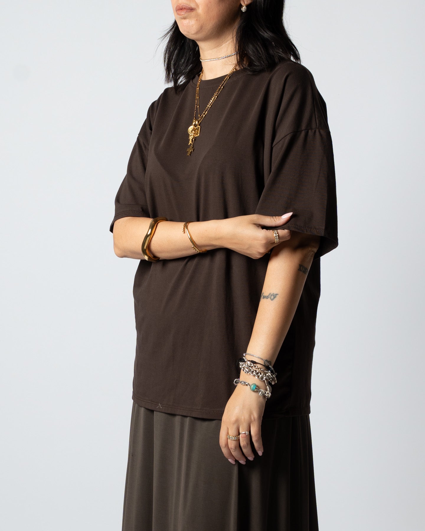 T-shirt cuore marrone
