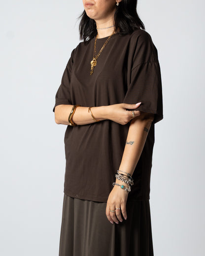 T-shirt cuore marrone