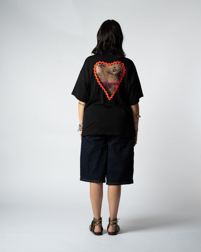T-shirt cuore nera