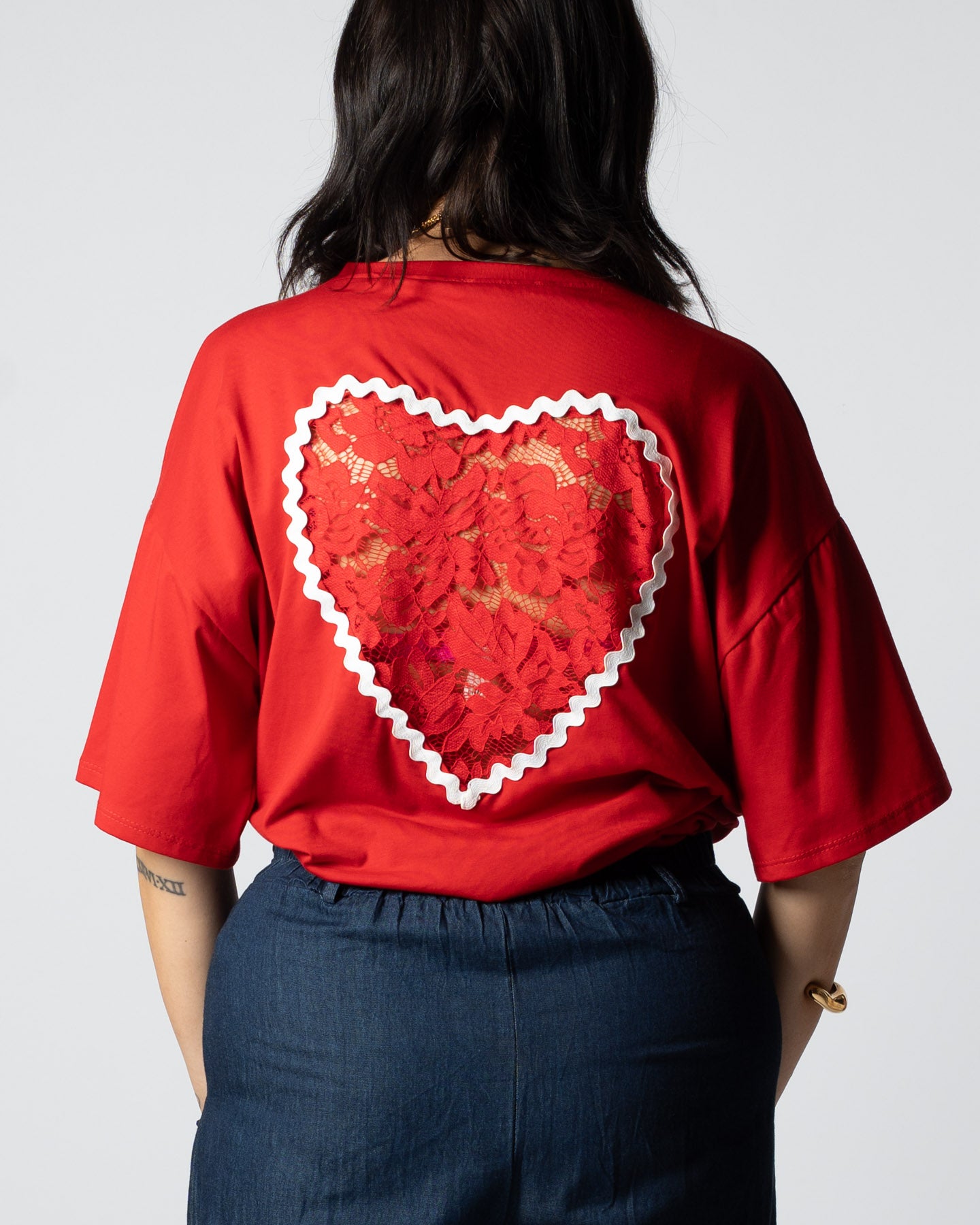 T-shirt cuore rosso
