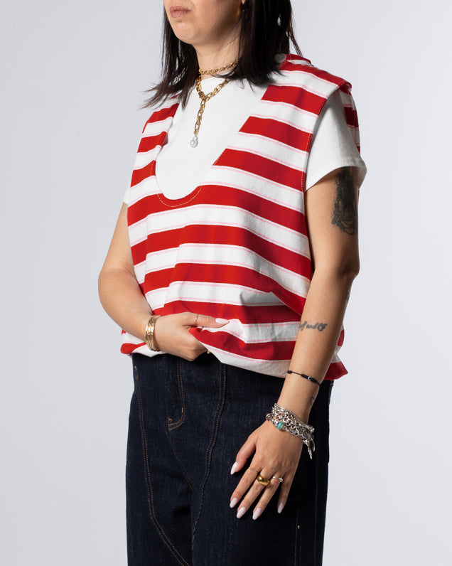 T-shirt riga rosso