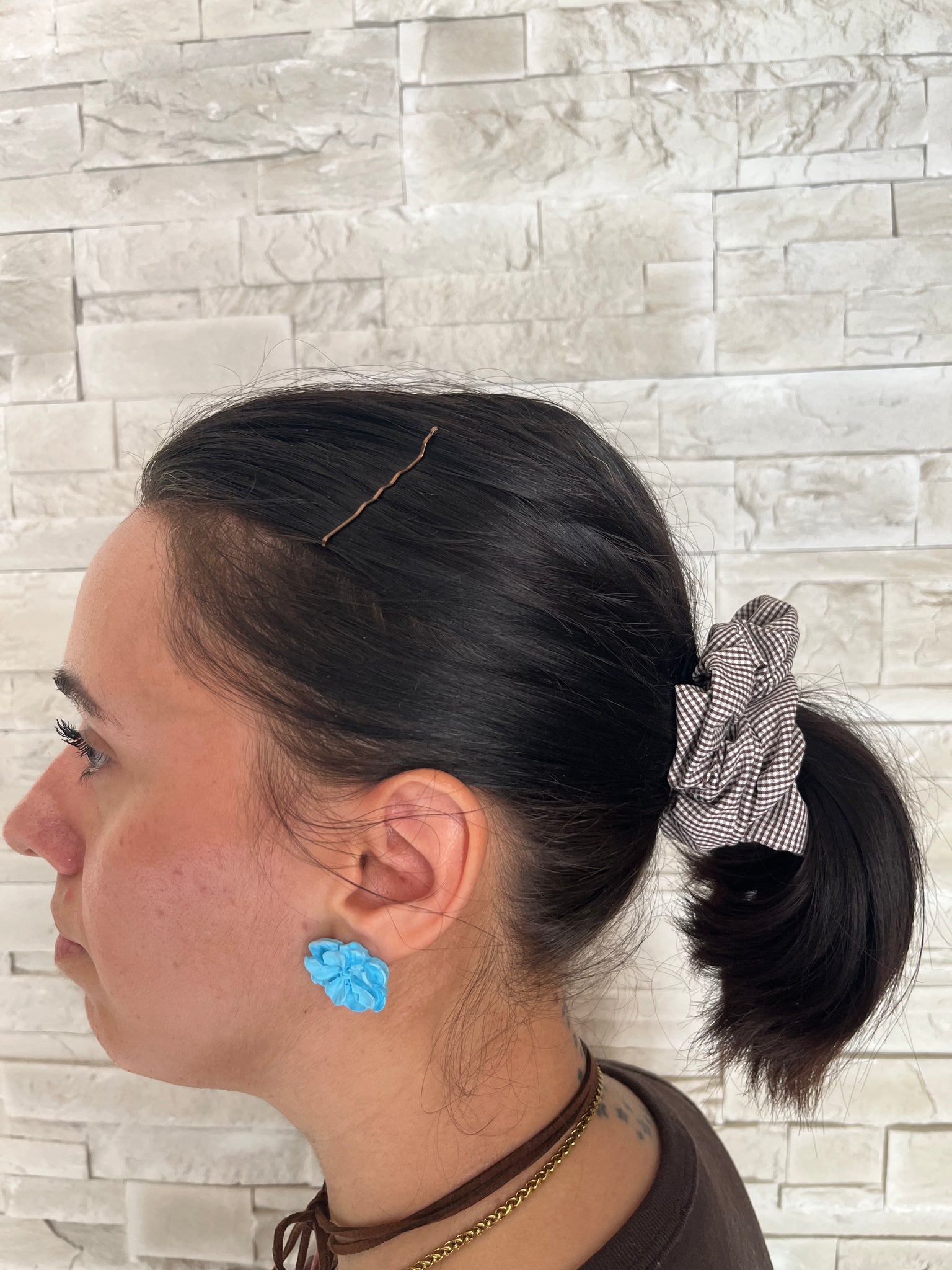 Scrunchies bianco marrone