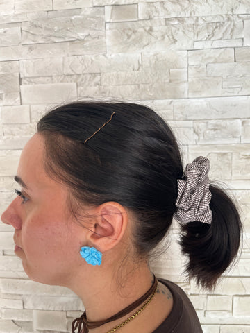Scrunchies bianco marrone