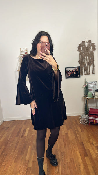 Abito manica ampia cioccolato