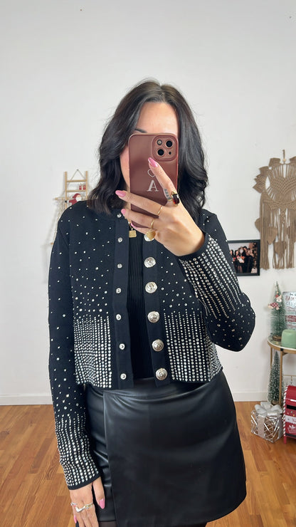 Cardigan sparkling nero