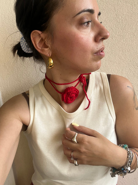 Chocker rosa rosso