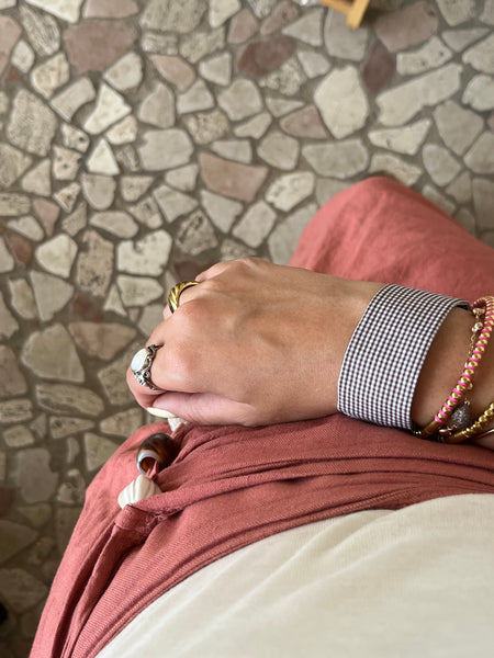 Bracciale bianco marrone