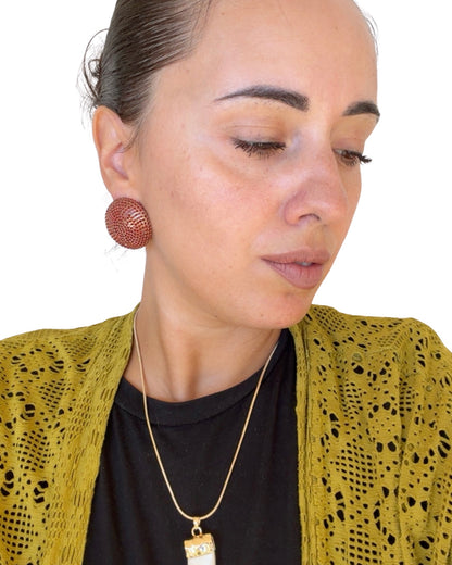 Orecchini strass bordeaux