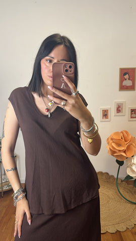 Camicia Veronica cioccolato