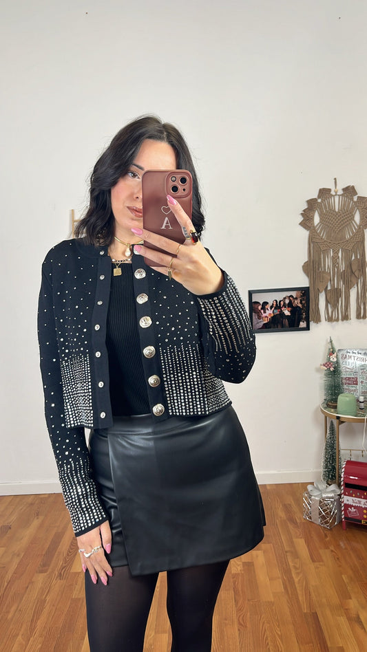 Cardigan sparkling nero