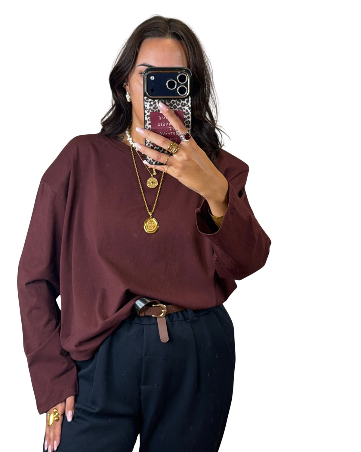 T-shirt basic burgundy