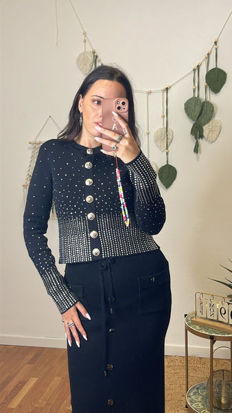 Cardigan sparkle nero