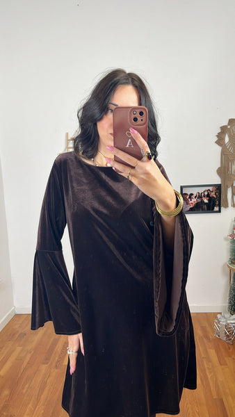 Abito manica ampia cioccolato