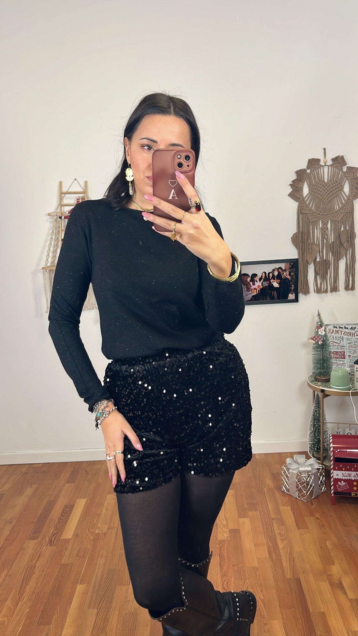 Maglia lurex nero