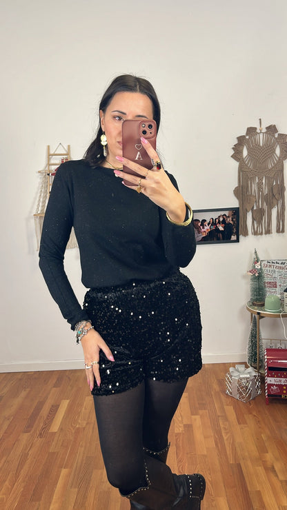 Maglia lurex nero