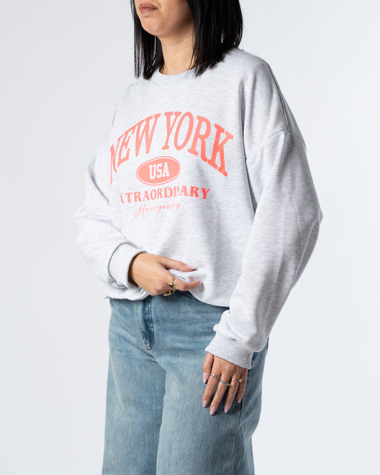 Felpa NY grigio