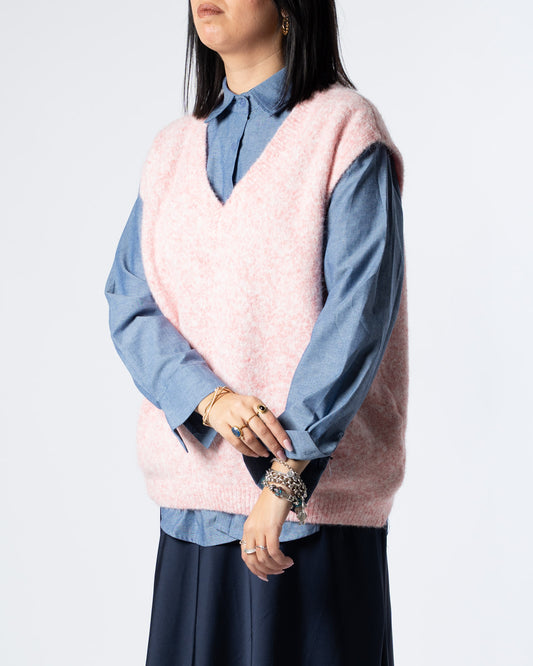 Gilet rosa melange