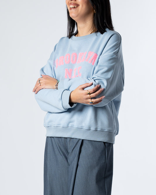 Felpa Brooklyn azzurra