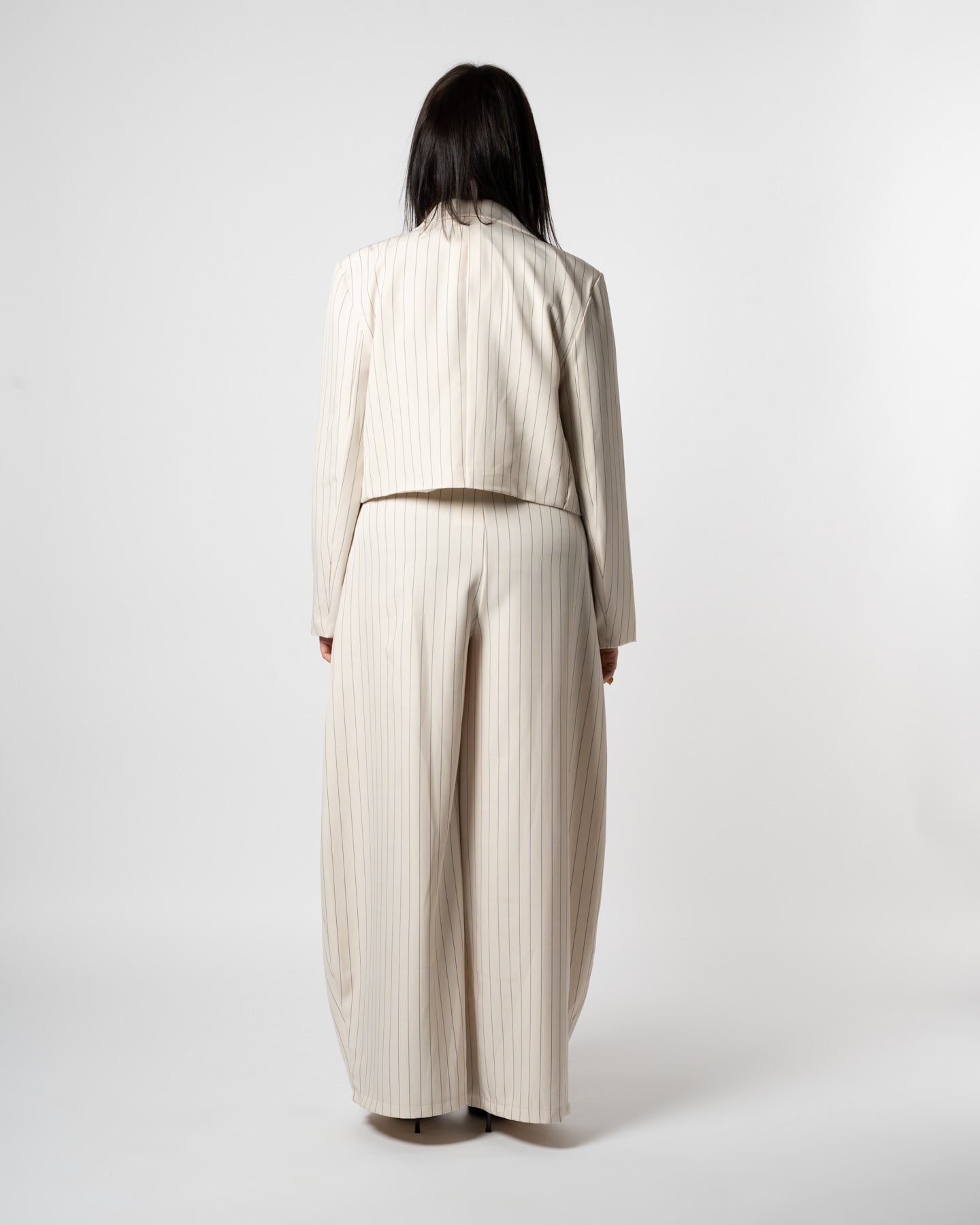 Coordinato gessato beige