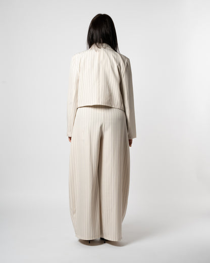 Coordinato gessato beige