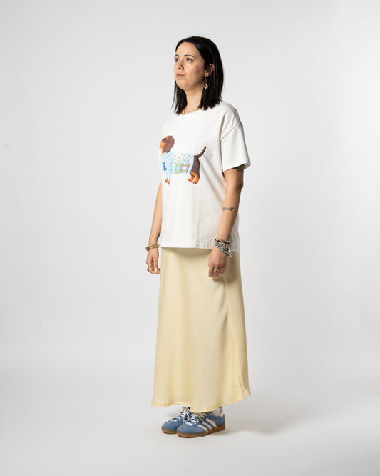 T-shirt celeste bassotto