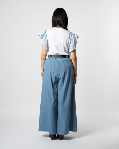 T-shirt celeste gatto