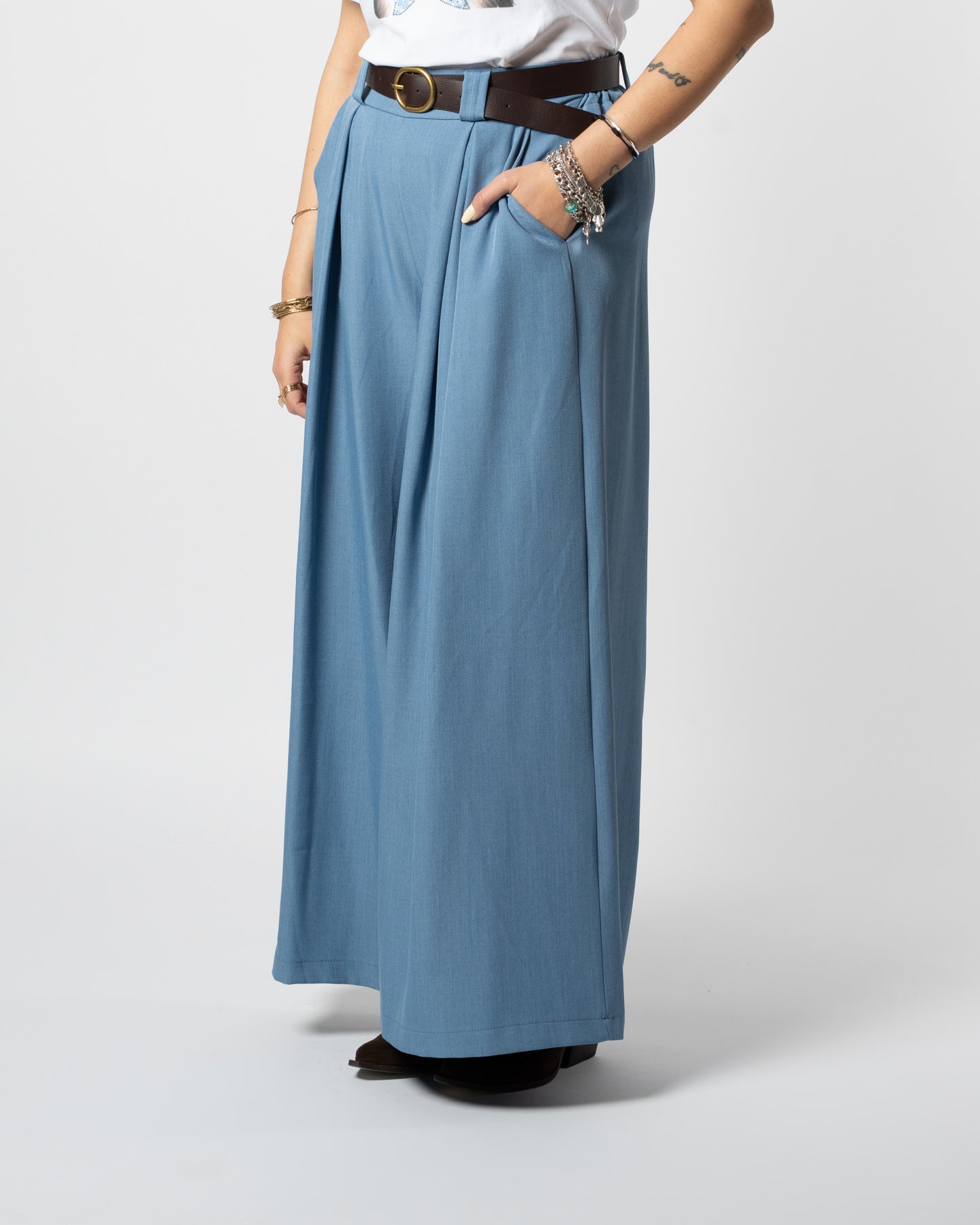 Pantalone palazzo denim