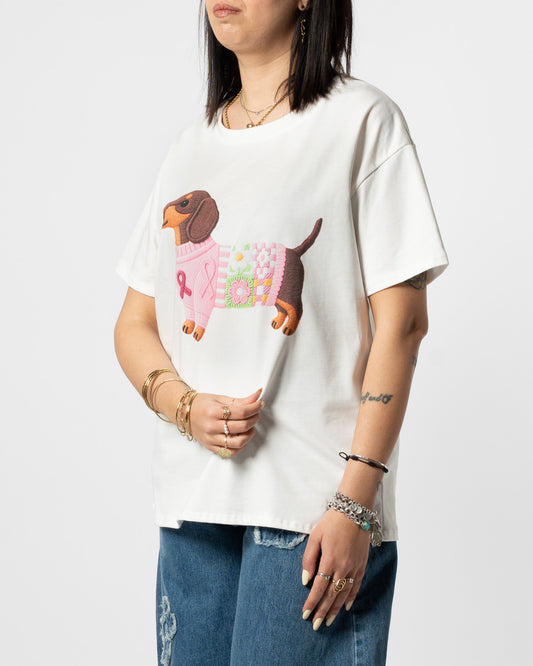 T-shirt rosa bassotto
