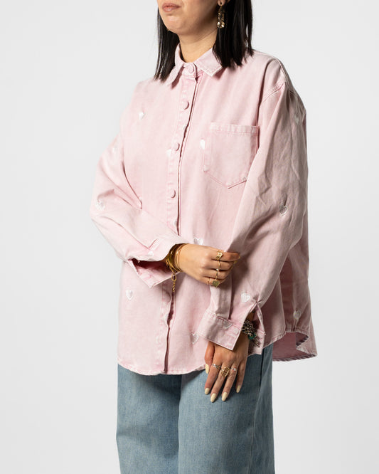 Giacca denim rosa